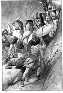 spartan army greatly outnumbered hold off Persians